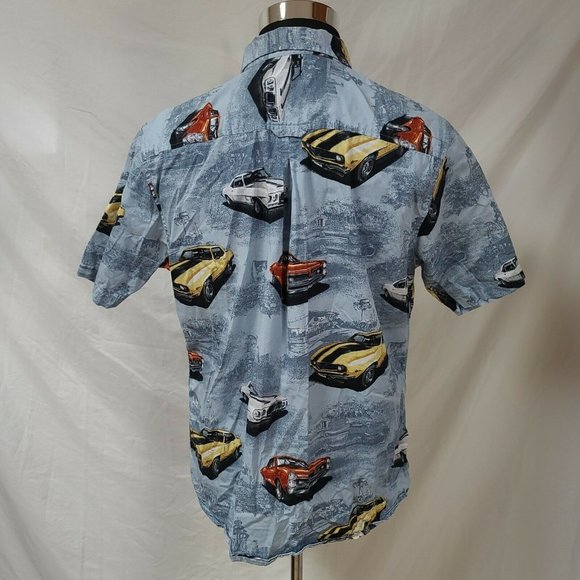 North River Mens Large Blue Muscle Cars Shirt - Picture 6 of 8